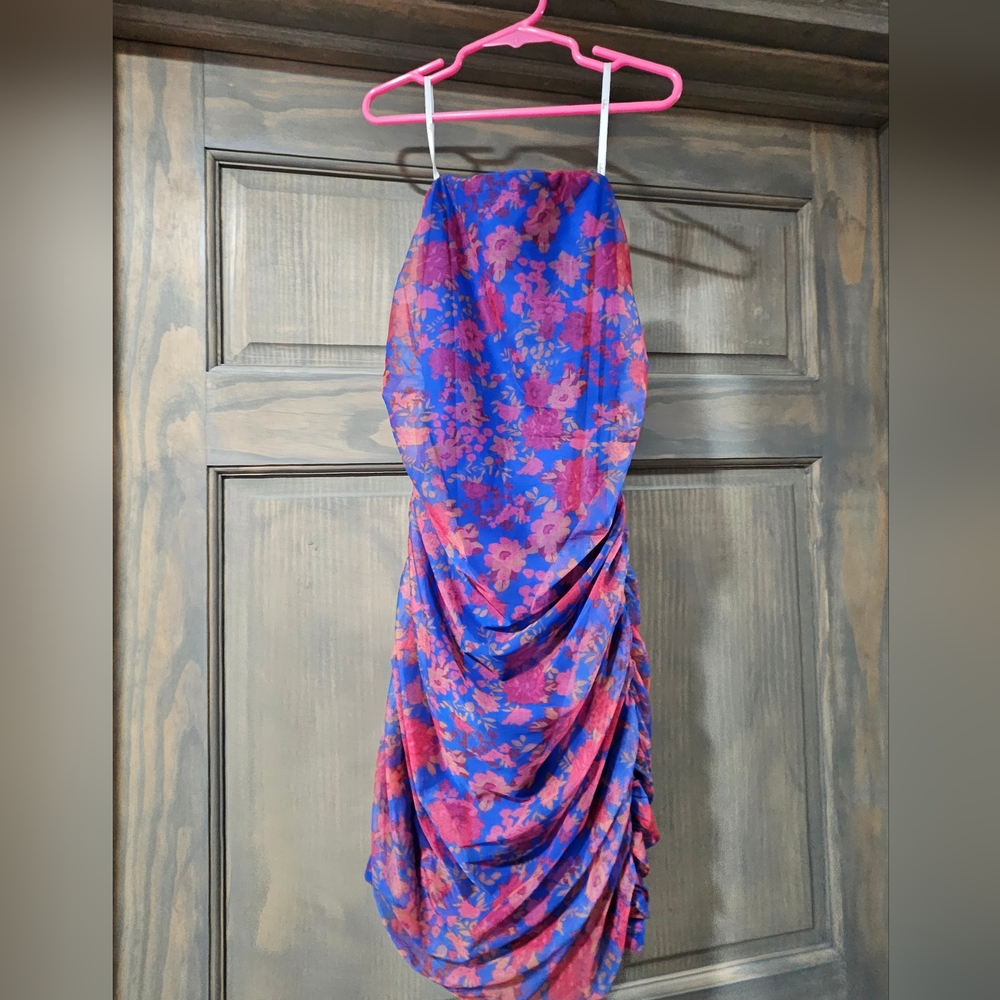 Floral Mesh Overlay Dress